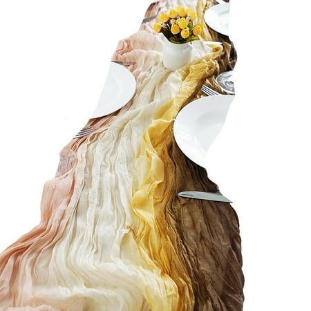 

CuiYou Table Runner Decorative Romantic Great Home Wedding Party Wrinkled Table Runner Home Decor