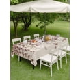 thumbnail image 3 of Outdoor Tablecloth with Umbrella Hole and Zipper, Brown Eucalyptus Leaves Rectangle Table Cloth 54x80 Inch Waterproof Tablecloth, Spring Leaves Plants Country Beige Picnic Table Cover for Patio, 3 of 7