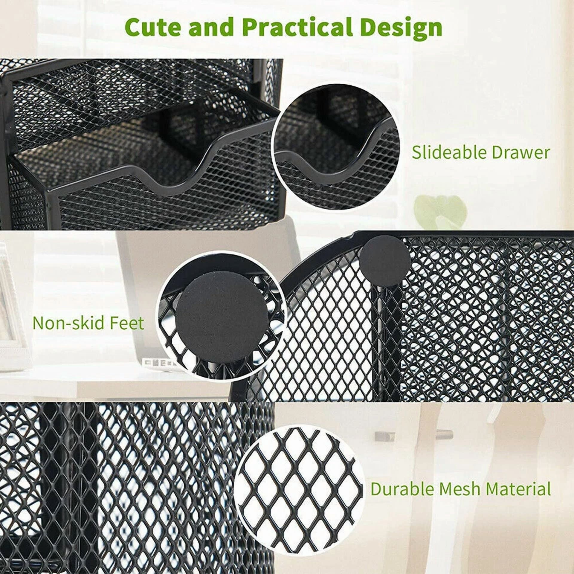 Pencil And Pen Holder Office Desk Supplies Organizer Desktop Metal Storage Mesh