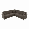 thumbnail image 2 of Stockton 99W L Shaped Sectional Couch in Chocolate Brown Microsuede, 2 of 5