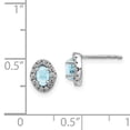 thumbnail image 5 of 14K White Gold Plated Diamond & Cabachon Aquamarine Stud Earrings, 5 of 5