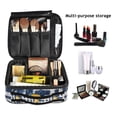 thumbnail image 2 of FORMRS Travel Makeup Bag Large Capacity Train Case Cosmetic Organizer with Adjustable Dividers, Beige Plaid Lemon, 2 of 8