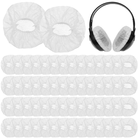 500 Pcs Disposable Headphone Covers, Non-Woven Headphone Ear Covers, Dust and Sweat Protection, Universal Headset Covers, Stretch Earphone Protectors for Public Places