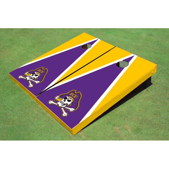 East Carolina University Purple and Yellow Matching Triangle Cornhole Boards