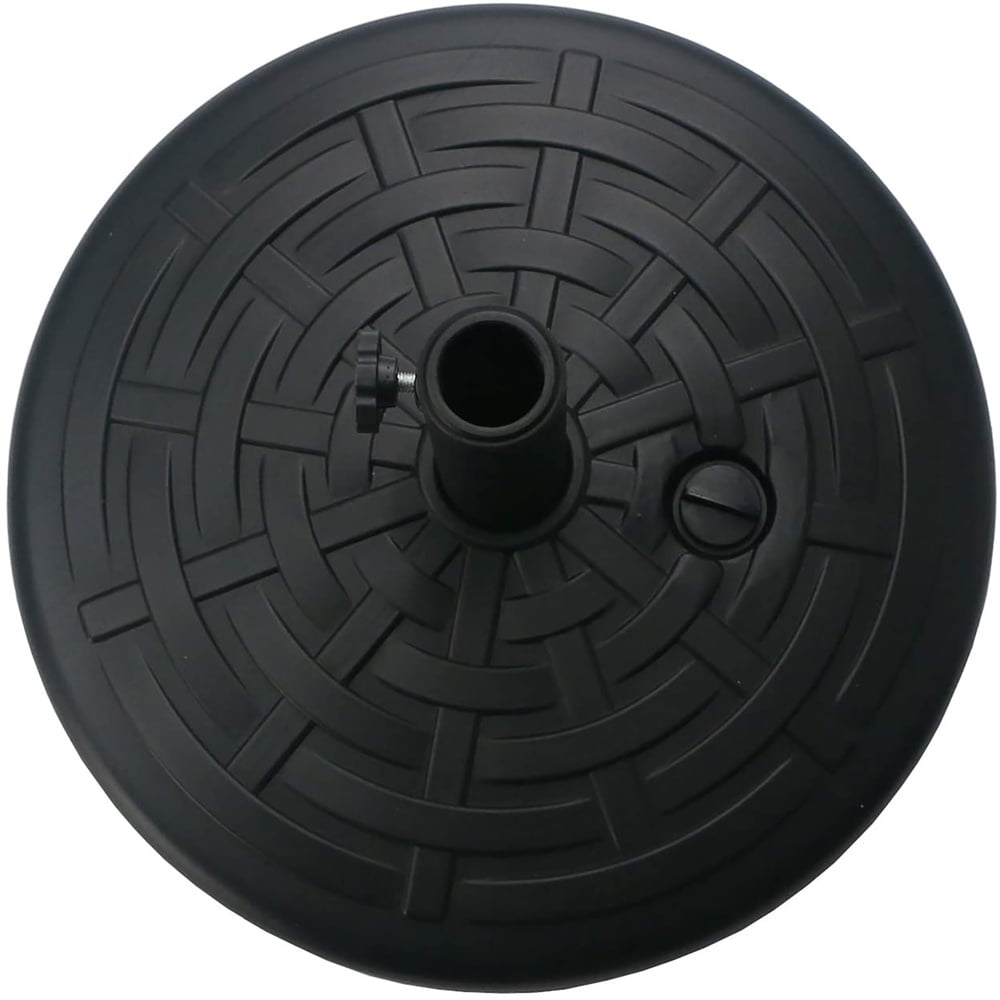 18" Round Umbrella Base Stand Market for Outdoor Patio Lawn Garden, Powder Coated, Heavy Duty, Black