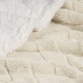 thumbnail image 2 of BNM Fleece Sherpa Reversible Lattice Blanket, Twin, Ivory, 2 of 8