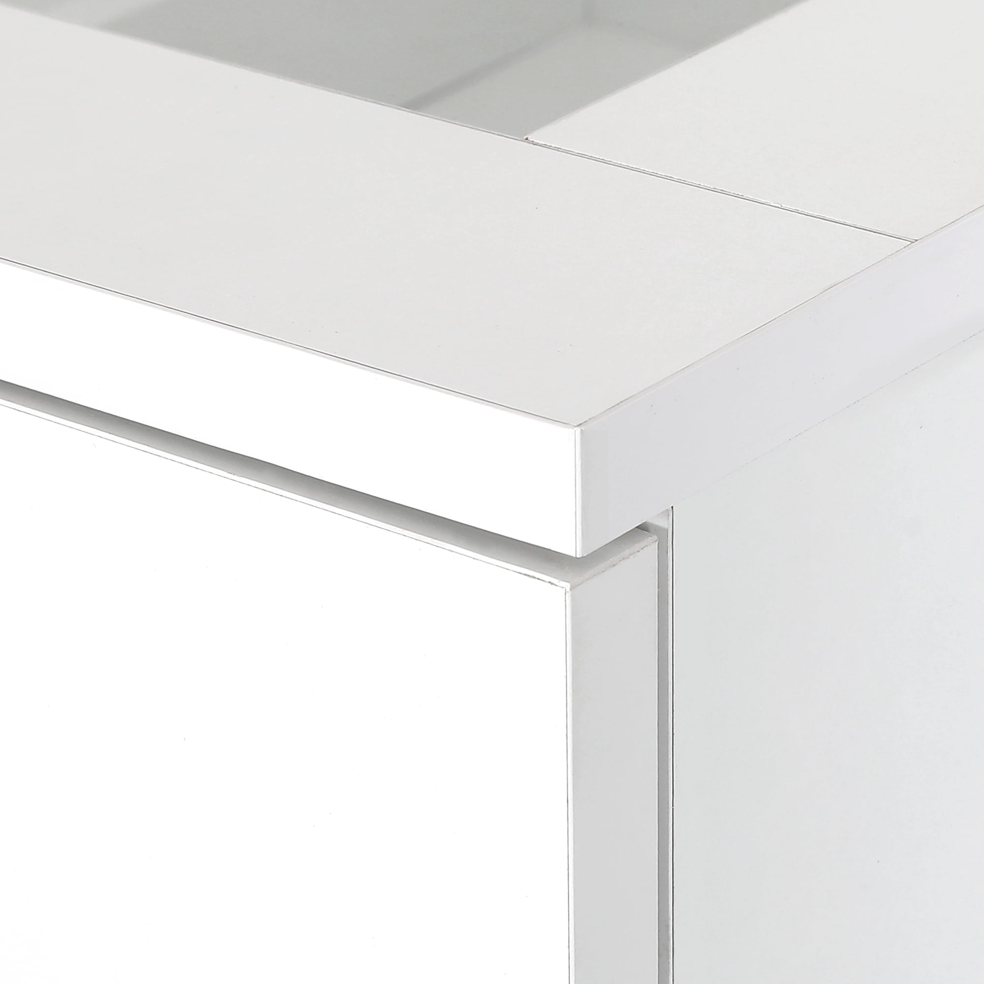 Uforic 4 Drawers Dresser with LED Lights, Modern Storage Drawers Chest Cabinet, White