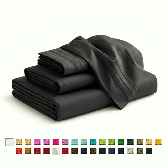 Soft 1500 Series Sheet Set , Queen Black