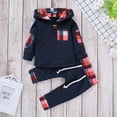 thumbnail image 2 of GXWEA Boy Outfits Boys Size 6 Clothes Toddler Baby Boy Clothes Boy Outfit Long Sleeve Hoodie Sweatshirt Pants Fall Winter Clothes Set A9 sets Blue 6-12 Months, 2 of 6
