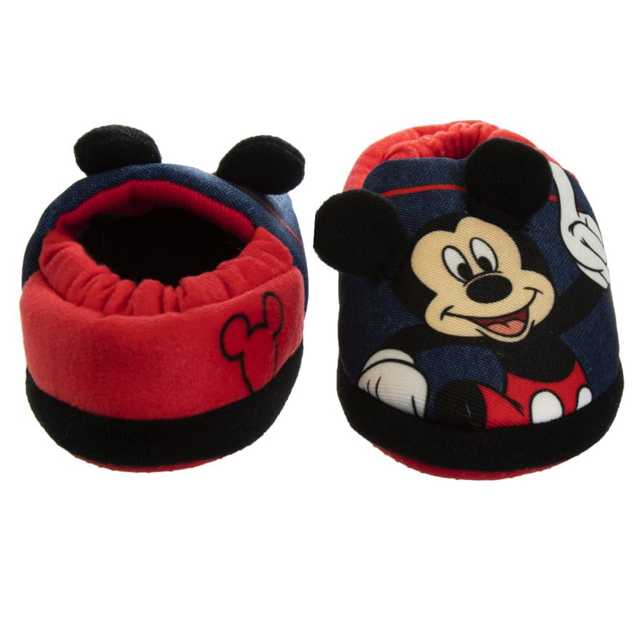 Disney Mickey Mouse Toddler Boys Legendary Dual Sizes Slippers, Blue, 5-6