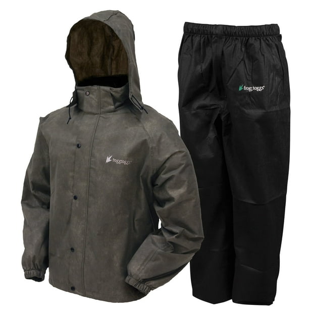 Frogg Toggs All Sport Rain Suit, Stone Jacket/Black Pants, Size XLarge