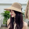 thumbnail image 2 of AirLoni sun hats for women Cotton Linen Rollable Wide Brim Sun Hat Stylish Lightweight Outdoor Outing Beach UV Sun Protection Foldable straw hats Sunshade Hat C,One Size, 2 of 4