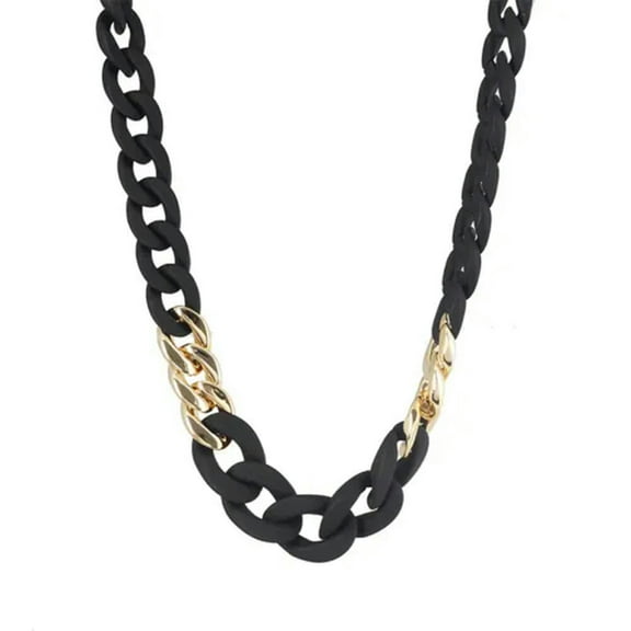 Handmade Acrylic Leopard Choker Gold Cuban Link Chain Chunky Necklace Jewelry