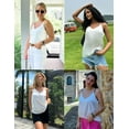 thumbnail image 4 of Oudiya Womens Silk Satin Camisole Tank Tops V Neck Spaghetti Strap Blouses Cross Back Sleeveless Cami Shirt, 4 of 7