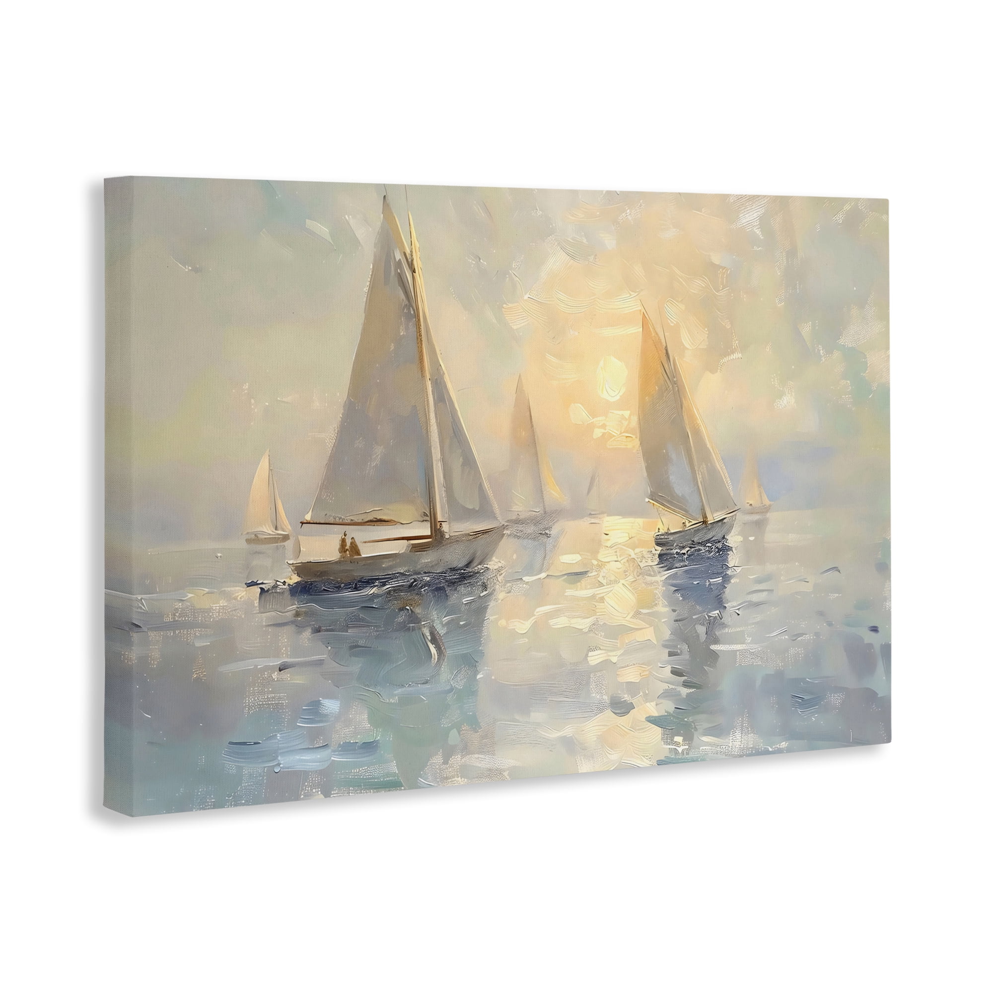 Stupell Industries Sunset Sailboats Glow Canvas Wall Art, design by Creative Studio