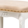 thumbnail image 5 of Bowery Hill Sand Velvet Upholstered White Wood Vanity Ottoman, 5 of 9