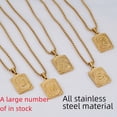 thumbnail image 3 of Collar sencillo de acero inoxidable de 18 quilates estilo hip hop para hombre, colgante con letras de acero de titanio y oro europeo y americano HIPHOP, 3 of 6