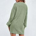 thumbnail image 5 of DHFJKG Womens Sweaters Dress Solid Color Round Neck Long Sleeve Loose Fit Mini Dress Casual Soft Dresses, 5 of 7