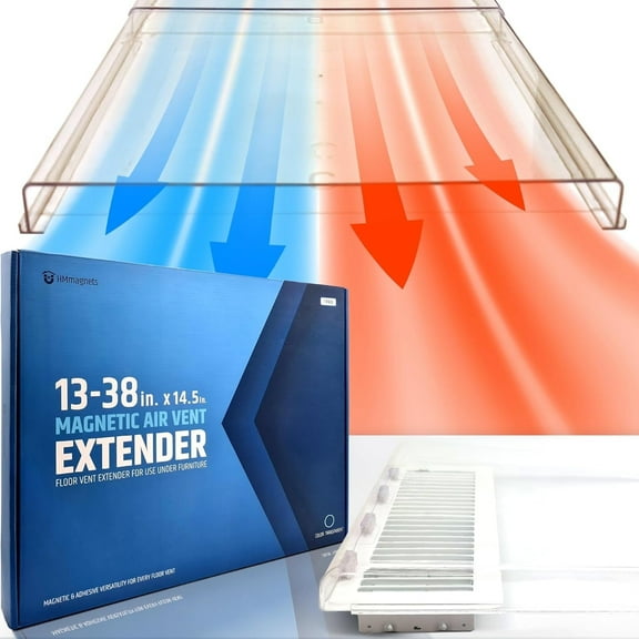 HMMAGNETS Vent Deflector, Magnetic Air Vent Extender for Floor Under Furniture, Adjustable 13”-38”