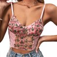 thumbnail image 2 of Camisola de malla bordada, camiseta sin mangas con cuello en V y tirantes finos con bordado de malla para mujer, la mejor en su clase, 2 of 6