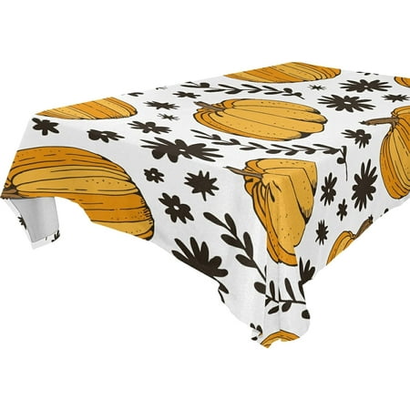

SKYSONIC Thanksgiving Pumpkin Tablecloth Waterproof Washable Polyester Square Table Cover Durable Tablecloth for Kitchen Dining Table Party Decor (60 X 108 Inch)