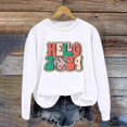 thumbnail image 3 of Gibobby Sudadera Navidad Mujer Otoño e Invierno Adecuado Navidad Estampado O Cuello Casual Manga Larga Camisas De Entrenamiento Blusa Suelta(Blanco,G), 3 of 4