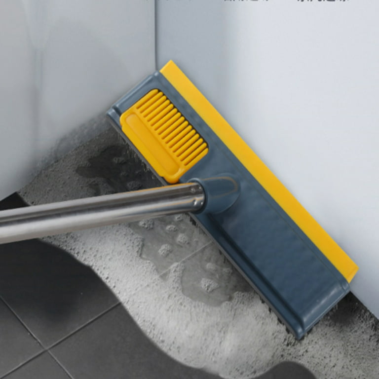 Floor Brush Scrubber with Long Handle V Shape 51.2 Stiff Bristle Scrub  Brush for Cleaning Patio Bathroom Garage Kitchen Wall Deck Tub Tile