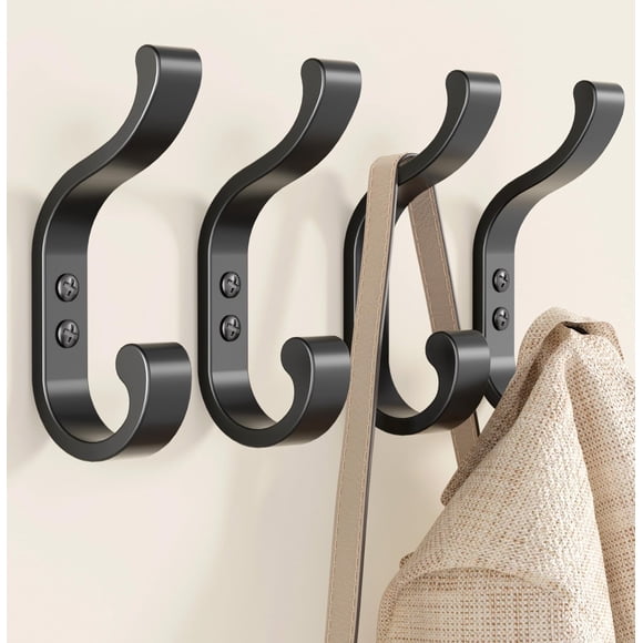Percheros de pared Bussdis, resistentes, 13,6 kg de capacidad, 4 unidades