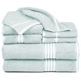 thumbnail image 1 of Lavish Home Ensemble de Serviettes en Coton Égyptien 8 Pcs, Vert d'Eau, 1 of 5