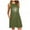 Army Green, variant on IROINNID Shift Dress For Women Round Neckline Fashion Pocket Dandelions Casual Night Dresses Prints Elastic Waist Sleeveless Dress