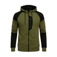 thumbnail image 3 of ZUKMRJPC Men's Zip Up Hoodies Long Sleeve Fashion Color Block Hooded Jackets Slim Fit Casual Warm Fleece Lined Hooded Outwear, 3 of 6