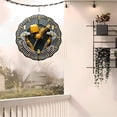 thumbnail image 6 of Futuristic Metal Hanging Wind Spinners & Chimes - Intricate Concentric Wave Patterns in Black & Yellow for Yard & Garden Decor, 6 of 6