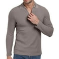 thumbnail image 5 of HAOMEIL Men's Polo Shirts Muscle V Neck T-Shirts Long Sleeve Slim Fit Polo Shirts for Men, 5 of 7