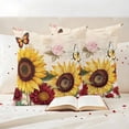 thumbnail image 3 of Sunflower Outdoor Waterproof Pillow Covers, Farmhouse Rose Floral Vintage Butterfly Decorative Square Throw Pillowcase Sofa Cushion Sham for Patio/Couch/Chair, 16"x16" 2 Pack, 3 of 8
