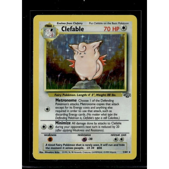 1999 Wizards of the Coast Pokemon 1/64 Clefable