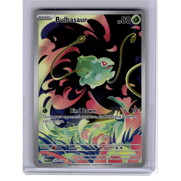 Collectible 2025 Pokemon Mega Evolution Bulbasaur Holo Illustration Rare #133 English Near Mint or Better Trading Card
