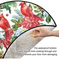thumbnail image 3 of Winter Flowers Floral Christmas Tree Mats Waterproof Tree Skirt, Autumn Red Birds Xmas Tree Stand Tray Mat Floor Protector Pad for Holiday Party Decoration, 28.3", 3 of 6