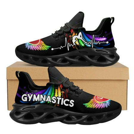 

Gradient Color Wings Pattern Woman Flat Shoes Teen Gymnastics Sports Sneakers Wear-Resistant Lace-up Footwear New