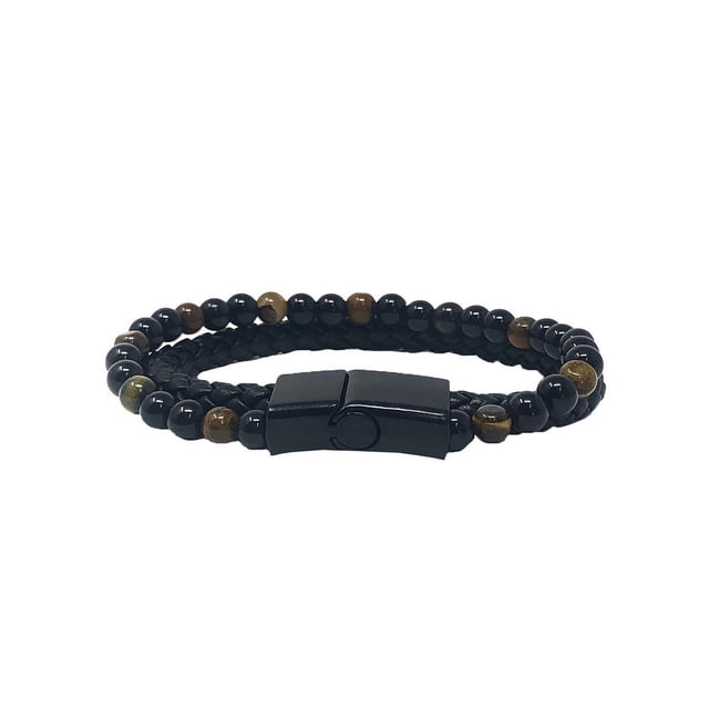 PULSERA SAROSA DOBLE CON CUENTAS OJO DE TIGRE