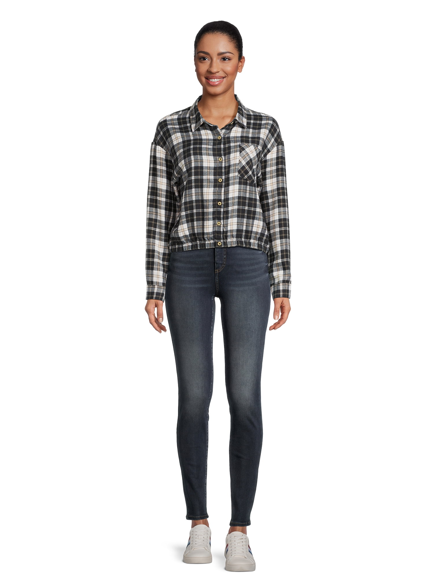 Self Esteem Juniors Plaid Button-Up Shirt