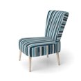 thumbnail image 3 of Designart « Maritime Azure Stripes I » Fauteuil d'Appoint Rembourré à Rayures Bleues - Fauteuil Moderne pour Chambre, 3 of 7