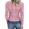 thumbnail image 6 of JGNGSHN Women's Long Sleeve Crew Neck Tops Soft Stretch Fitted Crew Neck Ribbed T-Shirt Printed Tees 2025 Fall Clothes, 6 of 7