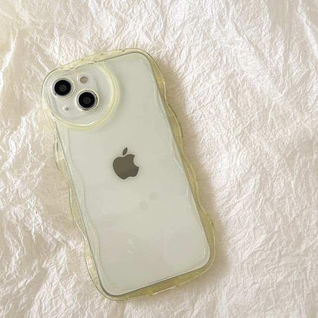 Funda de TPU suave ondulada y rizada transparente para iPhone 14 13 12 11 Pro Max X XR XS Love Heart Camera, funda de silicona con forma de caramelo Tan Jianjun unisex