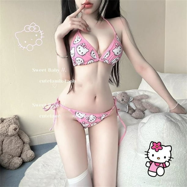 Trendy Sexy Sanrio Hello Kitty 2pcs Bikini Set for Cute Woman