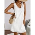 thumbnail image 6 of Jaimenalin Women'S V-Neck Summer Casual Beach Dress Vacation Sleeveless Sundress White XS, 6 of 9