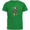 Mardi Gras Queen of Hearts Irish Green Adult T-Shirt - Small
