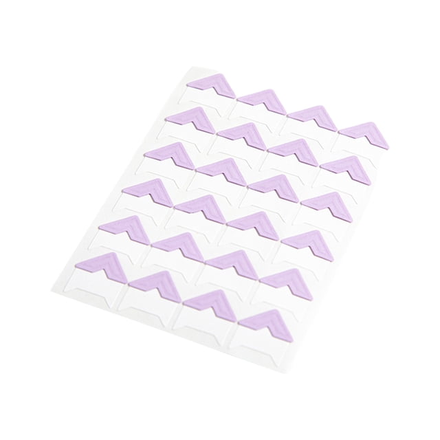 Transemion 24pcs Paper Durable And Tear-resistant Corner Stickers For Photo Album Easy To Replace Durability purple