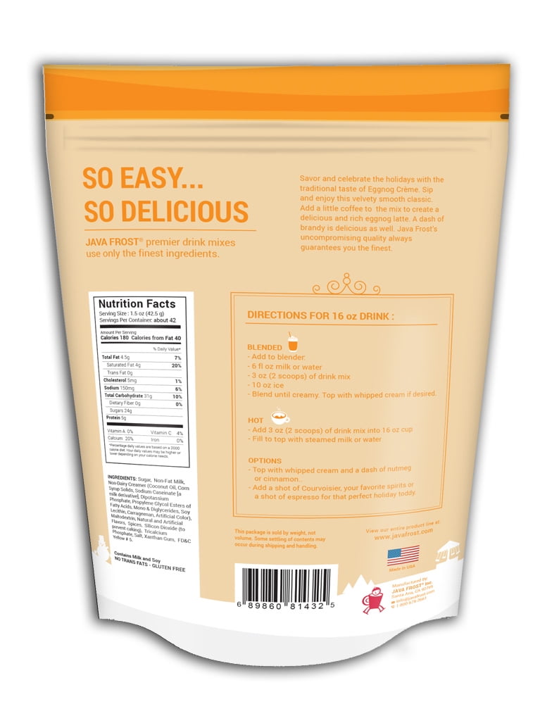 Eggnog Creme Drink Mix, 4 LB Bag