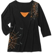 Seasonal Women's Plus-Size Halloween 2fer Top