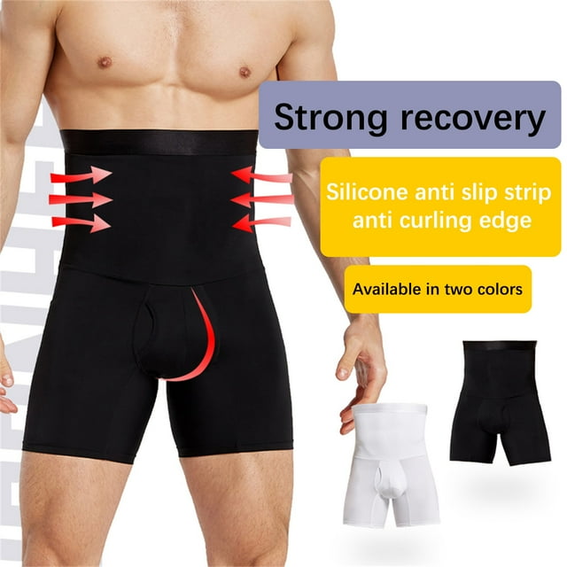 Fiudx Pantalones Moldeadores para Hombre, Transpirables, de Doble Capa, con Realce de Cintura, Cobertura Extra Alta, Aplanamiento de Abdominales y Modelado de Piernas, Ideales para Deportes y Uso Dia